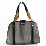 Eric Javits New York Woven Raffia Leather Shoulder Bag Gold Photo 0