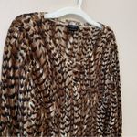 Talbots 100% Merino Wool Button Front Animal Print Cardigan Photo 1