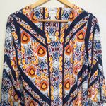 Chico's Ikat Medallion Print Shift Dress-Size 1 / US 8-Tie Detail-Stretchy-Casual Photo 1