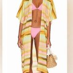NWT plush apparel sunset swim maxi coverup kimono duster sz S pink/yellow Yellow Photo 0