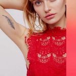 Free People Daydream Lace Slip Dress Red Size L Photo 7