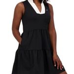 Nautica NWT Black Dress with White V-Neck Collar, Small Photo 4