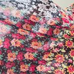 Cha Cha Vente Ditsy Floral Sheer Womens Top Boho Patchwork Crochet Insert PXL Pink Size undefined Photo 5