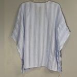 Love Riche Light Blue V-Neck Boho Whimsy Summer Beach Festival Cover Up Blouse Dress Photo 5