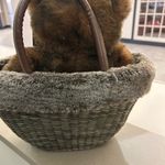 Bath & Body Works  Brown Basket with Faux Fur Trim Included stuffed bear- gift❤️ Photo 5
