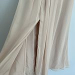 David's Bridal Champagne Long One Shoulder Chiffon Dress Photo 2
