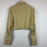 We Wore What  Boxy Cropped Blazer Women‎ XL Oat Twill Suiting One Button Career NWT Photo 4