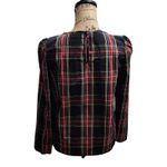 J.Crew Plaid Top Long Sleeve Organic Cotton Blend Blouse Size S Photo 1
