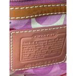 Coach Woven Straw Tote Bag Beige Pink Multi with Pink Handles Photo 14