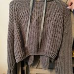 POL Gray Semi-cropped Sweatshirt Hoodie Photo 0