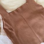 Cropped Sweater Tank Top Brown Photo 3