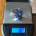 Natural Blue Kyanite Sterling Silver Cocktail Ring Size 10 Photo 2