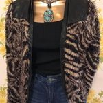 Shaggy cropped jacket zebra print size M Size M Photo 2