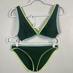 Aerie Wide Strap Plunge Bikini Top and Bikini Bottoms in Sycamore size small Photo 1