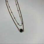 💸Double Banded Gold Necklace With Black Gemstone Photo 3