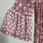 Maya Brooke Dusty Pink Lace Kimono Duster Bell Sleeves Open Front Size 16 Photo 2