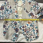 Elevenses Anthropologie  Color Block Floral Cropped Open Front Jacket 0 Dopamine Photo 5