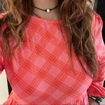 BP  Plaid babydoll dress XSMALL balloon sleeves long sleeves orange pink NWT Photo 3