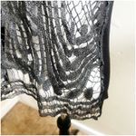 Daytrip  Whimsygoth Top Y2K Open Knit Metallic Size Medium Black Silver Photo 6