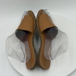 Madewell  The Boardwalk Post Slide Women's Size 8.5 Tan Leather Sandals Thong Photo 3