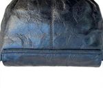 Vintage Crossbody Black Leather Bag Purse Floral Embossed Leather with Tassel Photo 9