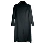 Vtg ALORNA 100% Wool Long Fur Collar Jacket Overcoat Black Size L Photo 1