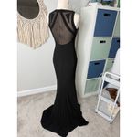 Cache  Black Nude Mesh Illusion Panels Back Formal Long Maxi Dress Mermaid Gown 4 Photo 1