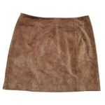 Old Navy Vintage Skirt Women 8 Suede Brown Leather Mini Y2K 2K Millenial Zip Photo 0