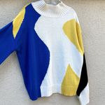 Callahan Knitwear Colorblock Abstract Knit Sweater M Blue Size M Photo 2