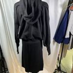 Evereve Women's Black Knit Hoodie Sweater Dress Size L Loungewear Casual Photo 6