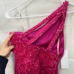 NEW Loyeloy women's pink sequins one shoulder cutout strap‎ bodycon mini dress Size XS Photo 2