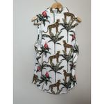 Bad Birdie Golf Women's Polo Shirt Tropical Sleeveless Size XL‎ leopard Print Photo 5