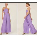 Louna *flawed* $370 Designer Linen Lavender Backless Jumpsuit Size M *See Disc Purple Size M Photo 2