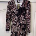 Bebop BROWN VELVET PAISLEY LONG SLEEVE HIGH NECK ROMPER Photo 0