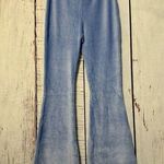Aerie NWT Womens Groove On Blue High Rise Velour Ribbed Flare Pants Size Small Photo 0