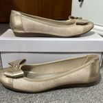 Anne Klein  Sport Metallic Gold Flats with Bows Photo 0