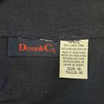 Denim & Co. Sleeveless Sz 16 Navy Linen Blend Shift Maxi Dress Side Slits Career Blue Photo 2