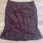 Brooks Brothers 346  Women's Vintage Red Plaid Knee Skirt 100% Wool Size 12 Photo 0