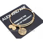 ALEX AND ANI Alix and Ani St. Marten Brass Bangle 4 Charms 7 1/4 Diameter Gently Worn Photo 1