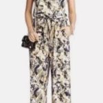 Diane Von Furstenberg DVF Ani Silk Animal Print Strapless Wide Leg Jumpsuit Photo 0