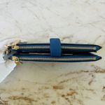 Michael Kors Vintage Blue Leather Double Zip Wallet Wristlet Photo 5