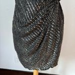 Parker Silk Black Embellished Mini Wrap Dress Photo 5