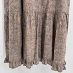 Victoria Dunn Floral Midi Dress Size Small Ruffle High Neck Boho Cottagecore Purple Photo 5