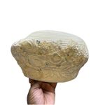 Vintage Ms. Divine Rhinestones Cloche Pillbox Hat Appliqué Embroidery Accent White Photo 2