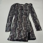 Michael Costello  Leanne Mini Dress in Metallic Silver XS Photo 2