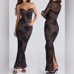 House Of CB NEW  Lucienne Strapless Stretch Lace Black Gown Sz XL Photo 1