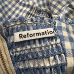 Reformation blue & white gingham Holcomb linen tank top size 0 NWT Photo 3