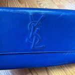 YSL Saint Laurent Textured Patent Calfskin Large Belle De Jour Clutch Royal Blue Photo 3