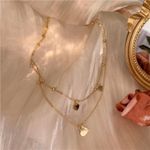 18K Gold Plated Layered Love Heart Pendant Necklace for Women Photo 1