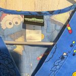Sesame Street  Cookie Monster Christmas Scrub Top Medium Nursing Healthcare Photo 1